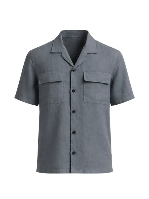 Peserico linen camp-collar shirt