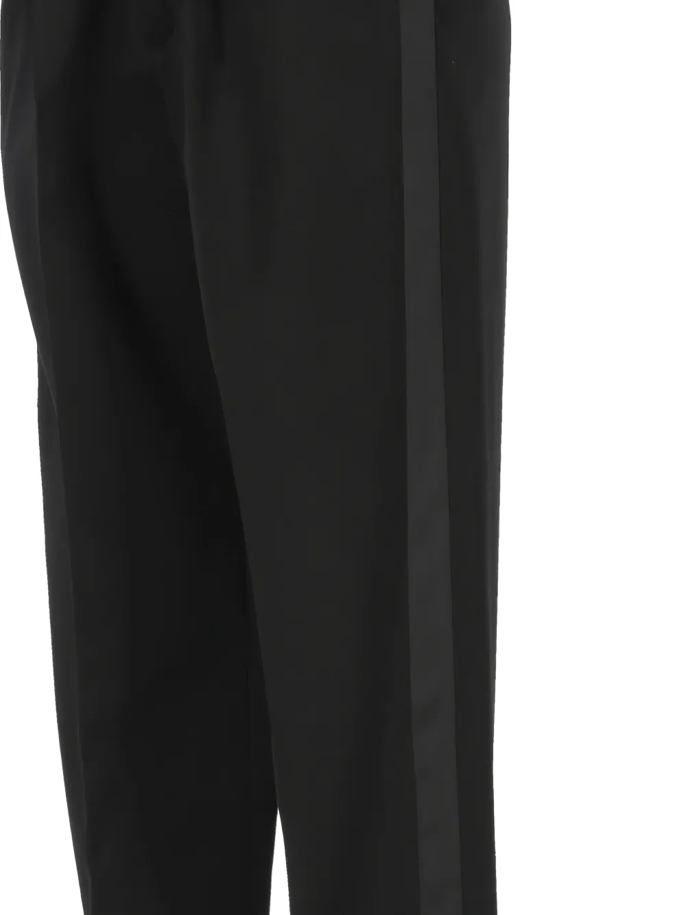 Saint Laurent Geplooide broek met satijnen afwerking Zwart