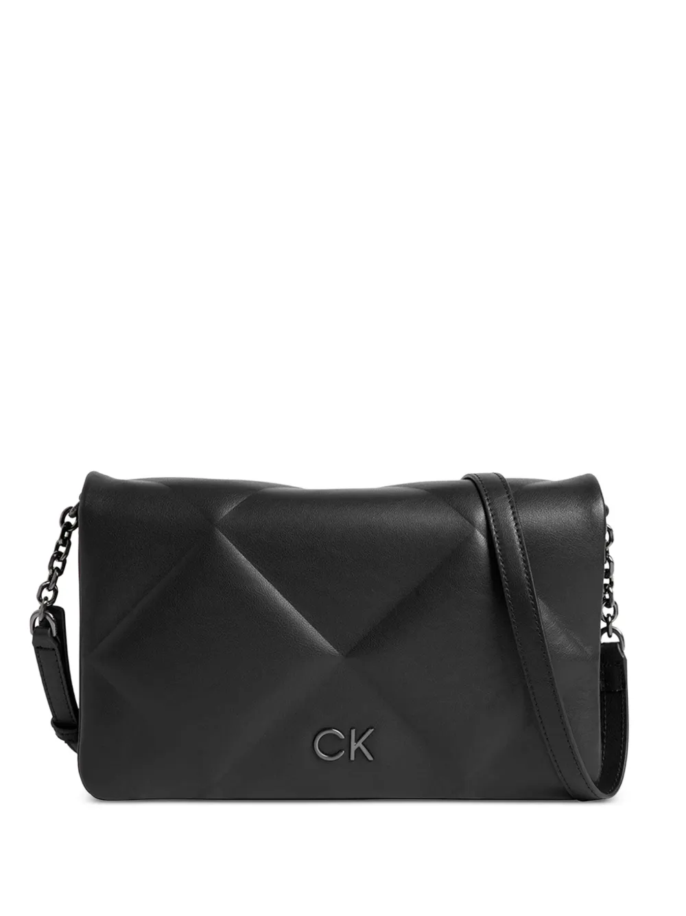 Calvin Klein quilted logo-embroidered crossbody bag - Nero