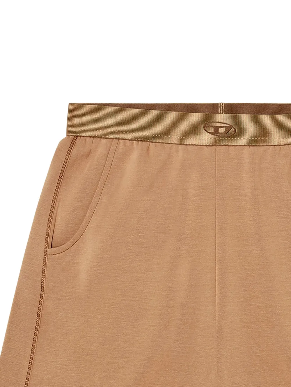 Diesel Oval-D shorts met logo Bruin