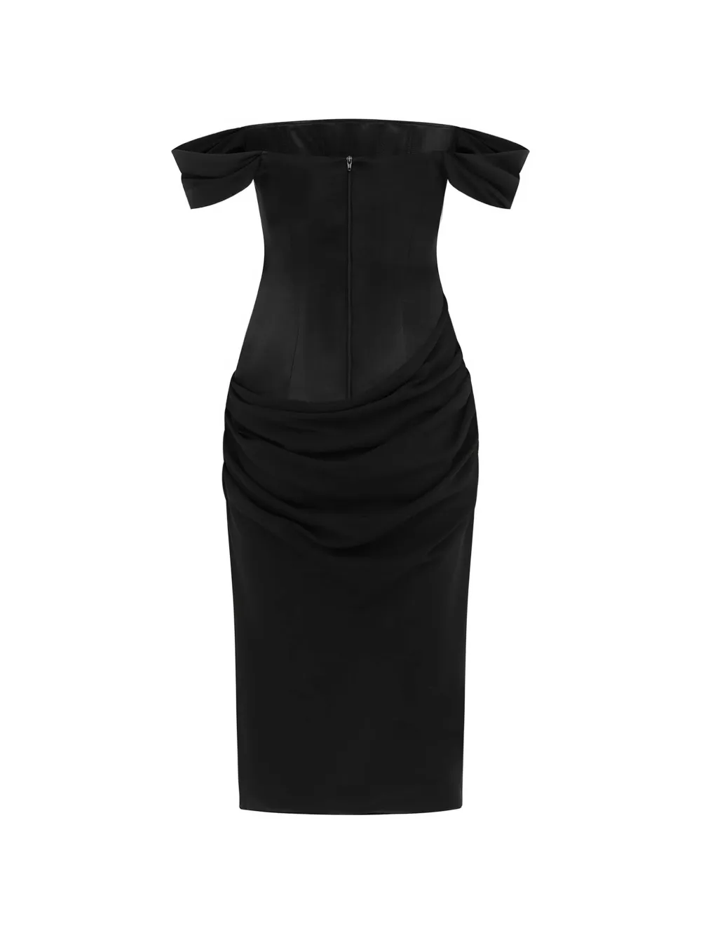 Alex Perry Off-shoulder midi-jurk Zwart