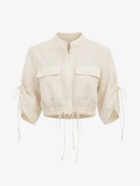 HEVRON Eva drawstring-hem shirt