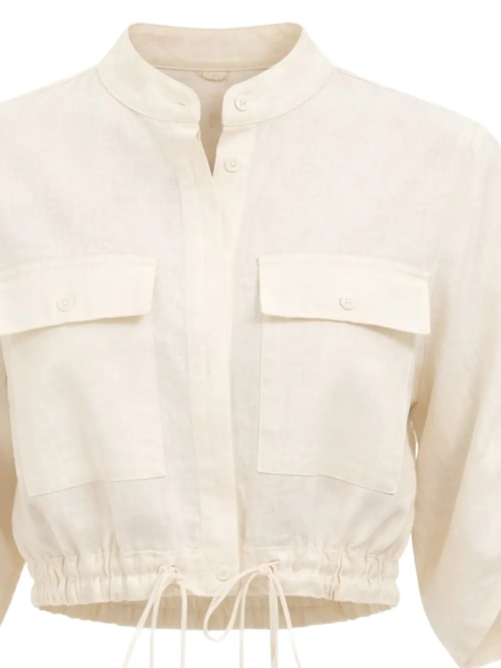 HEVRON Eva blouse met trekkoord afwerking Wit