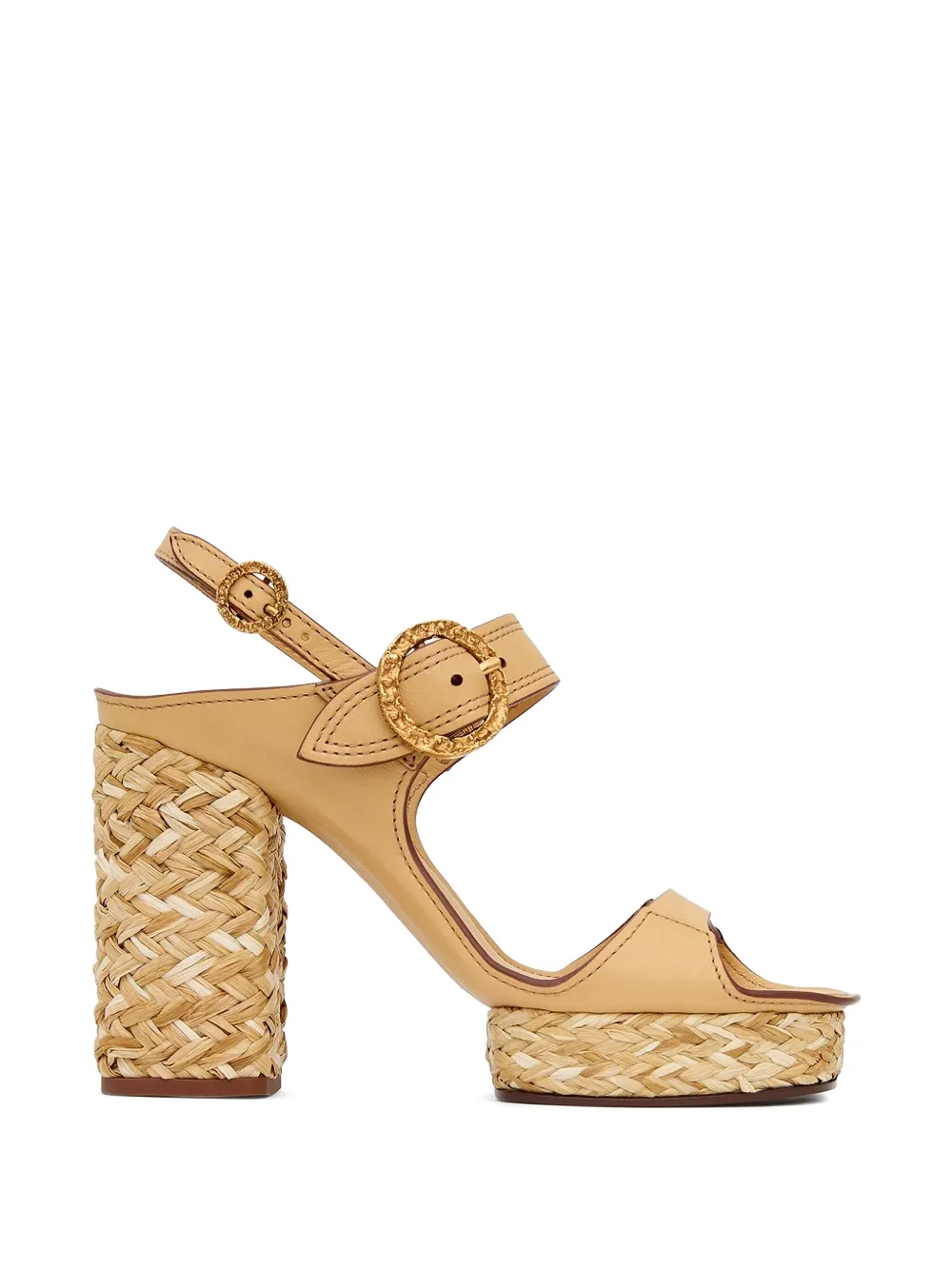 ZIMMERMANN Solena buckle-fastening woven-heel sandals - Nude