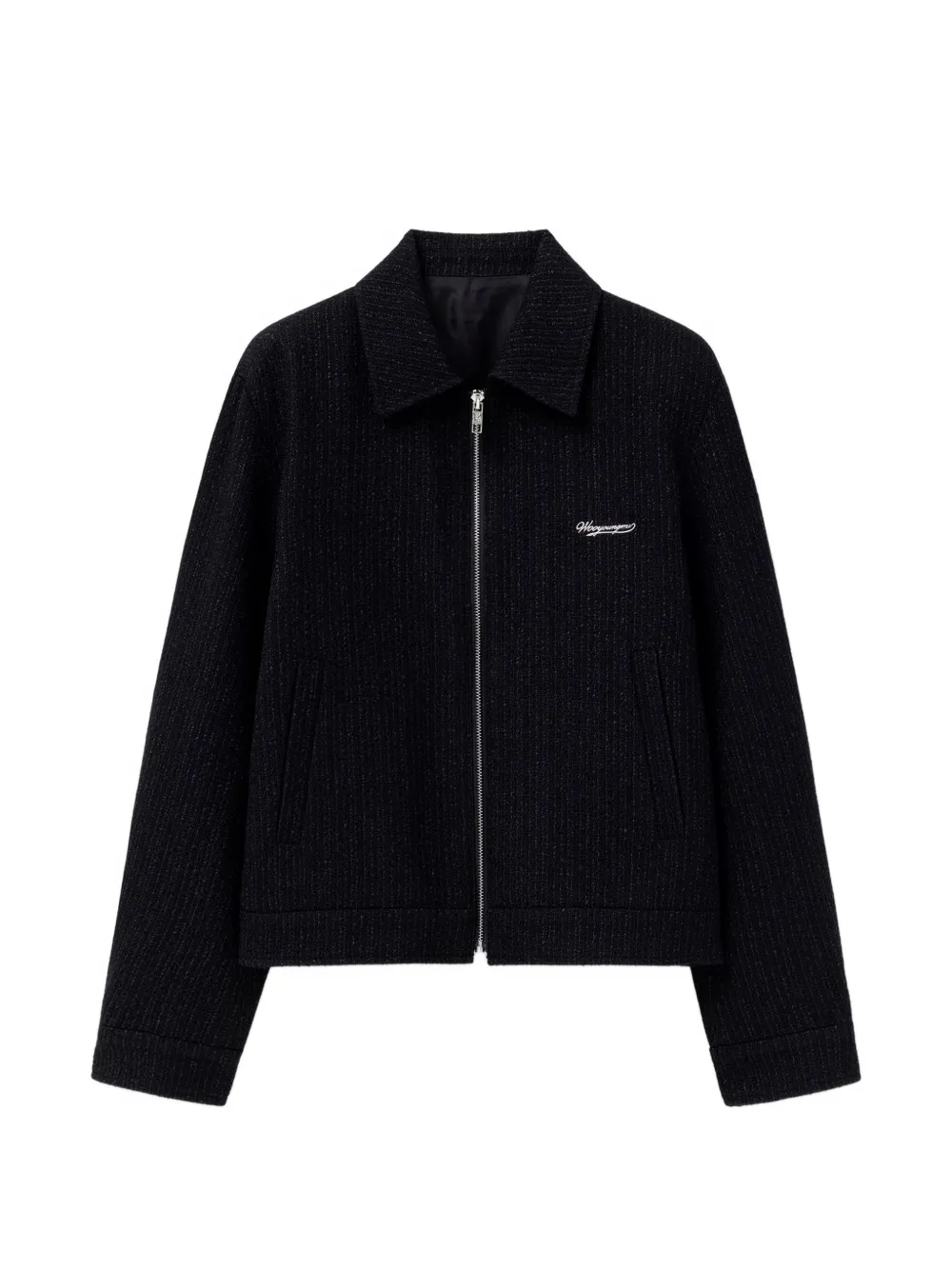 Wooyoungmi logo-plaque zip-up jacket - Nero