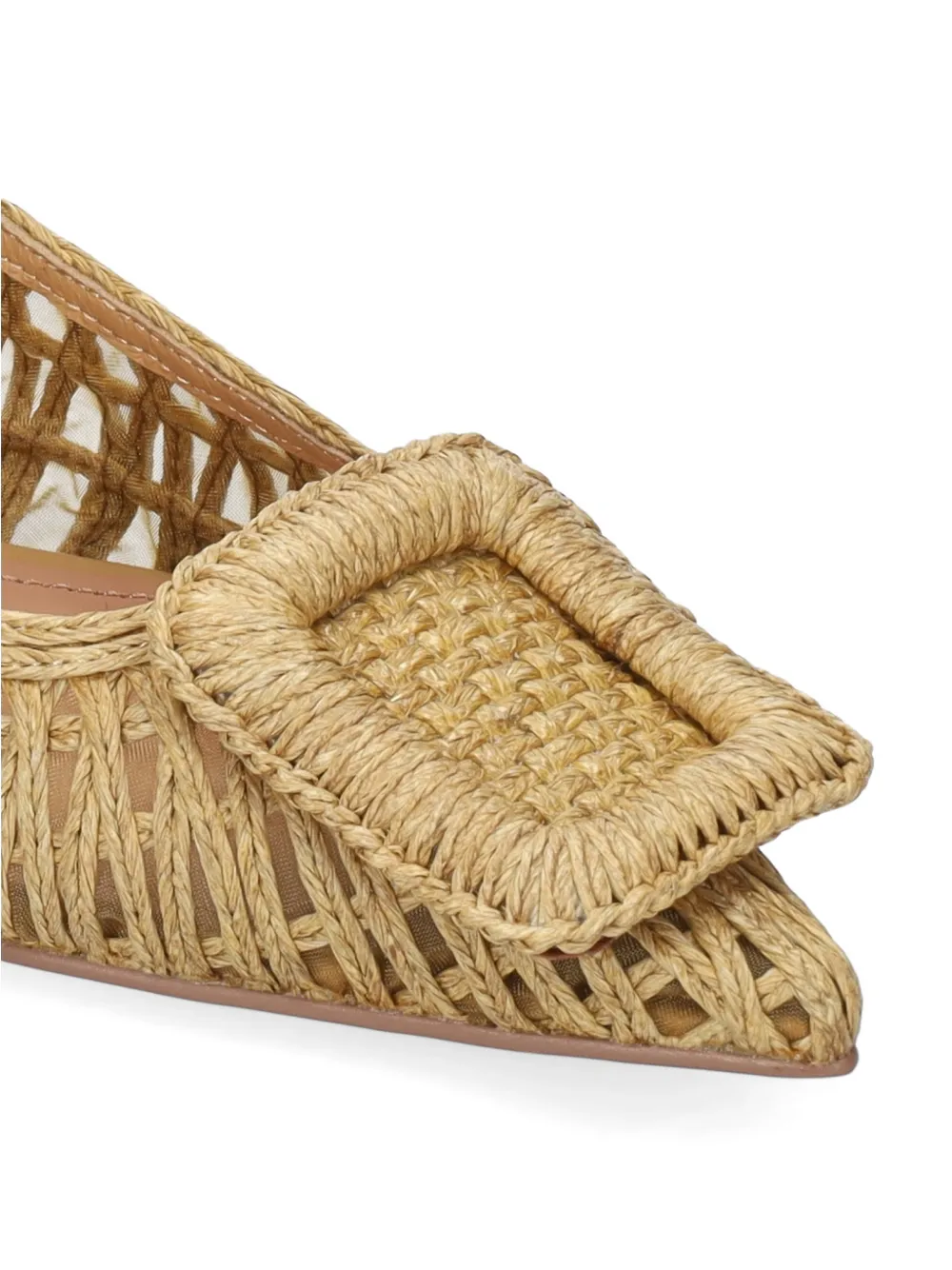 Bibi Lou woven buckle-detail ballet flats Beige