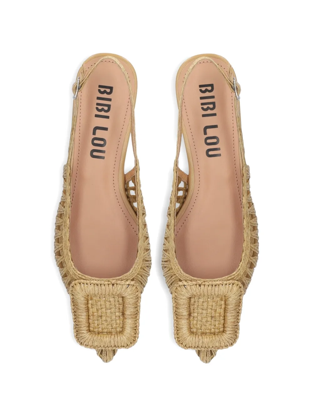 Bibi Lou woven buckle-detail ballet flats Beige