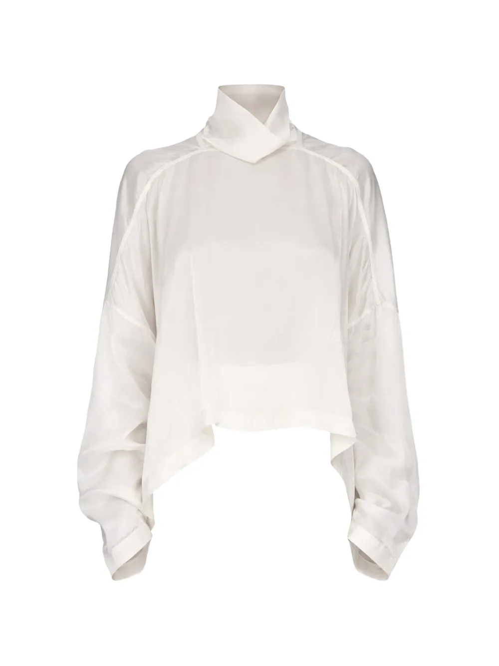 Rick Owens Jumbo high-neck long-sleeve blouse - White