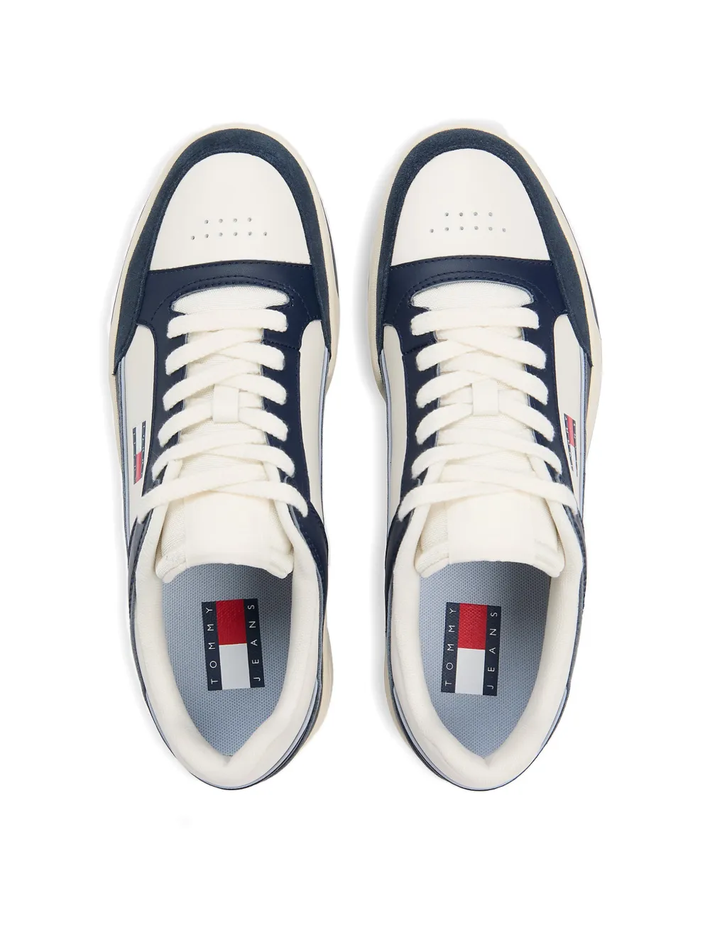 Tommy Hilfiger panelled logo-patch sneakers Blauw