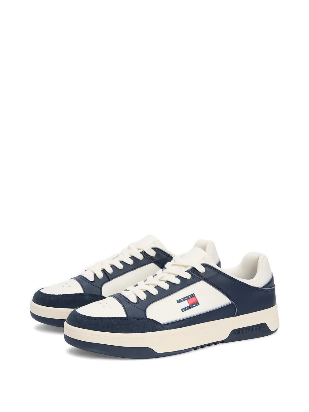 Tommy Hilfiger panelled logo-patch sneakers Blauw