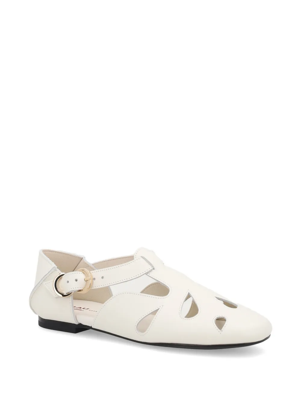 FRAU cut-out buckle-fastening ballet flats Beige
