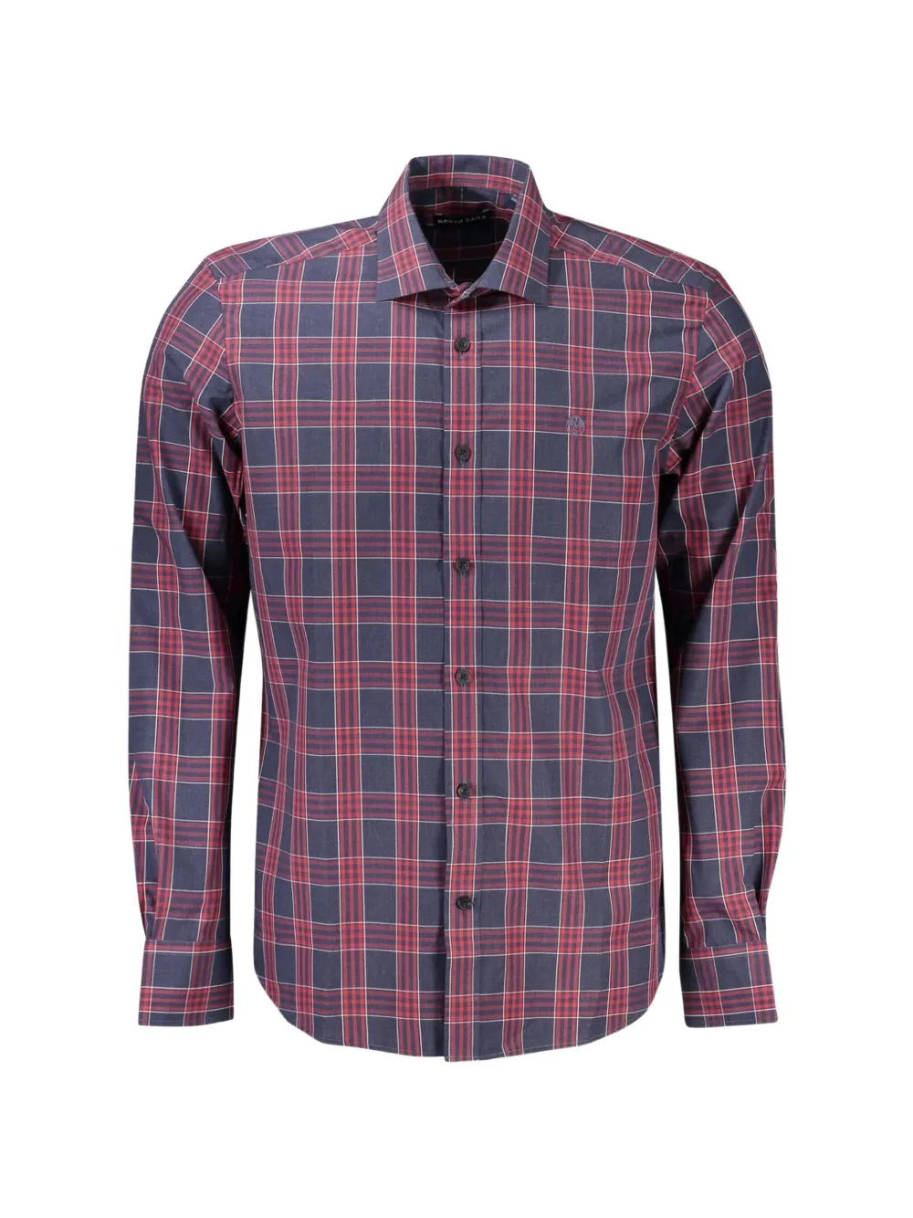 North Sails plaid-pattern long-sleeve cotton shirt - Blu