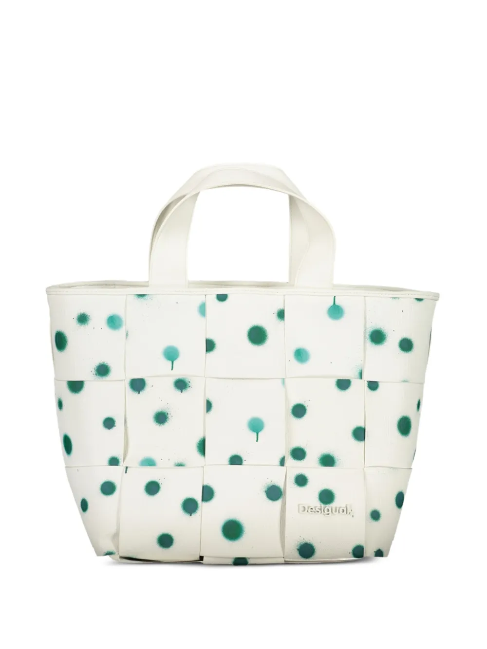 Desigual polka-dot pattern logo-appliqué tote bag - Bianco