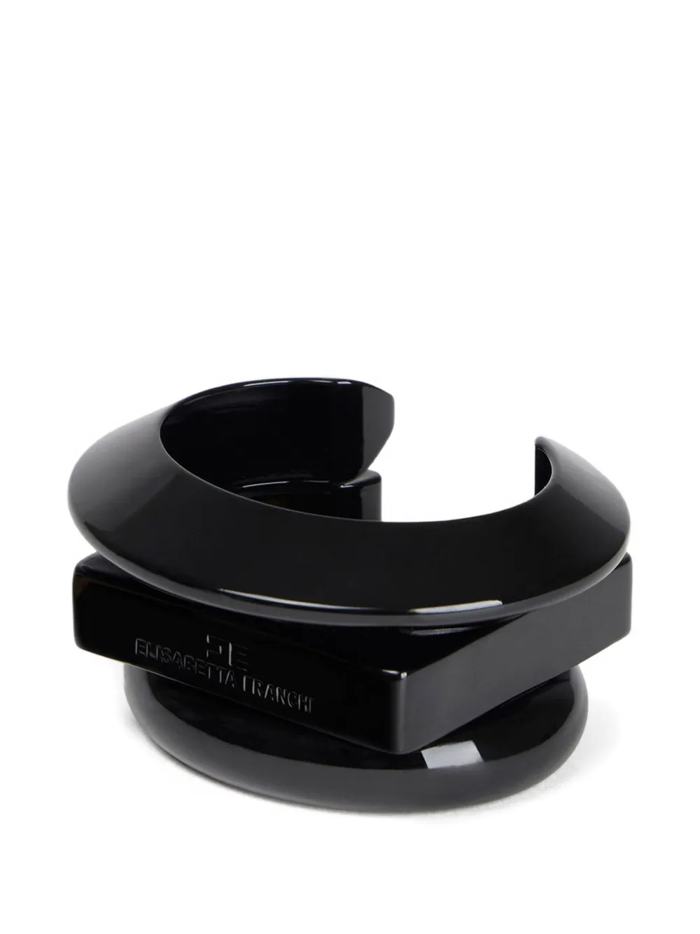 Elisabetta Franchi logo-engraved bracelet - Nero
