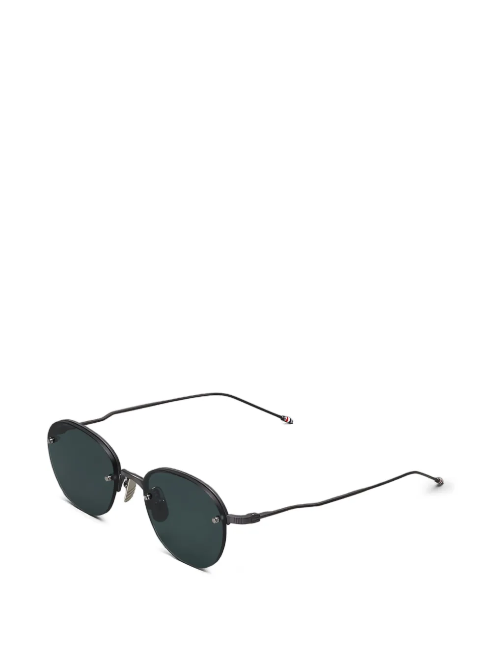 Thom Browne Eyewear Zonnebril met rond montuur Zwart