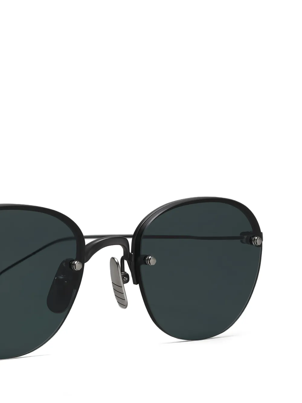 Thom Browne Eyewear Zonnebril met rond montuur Zwart