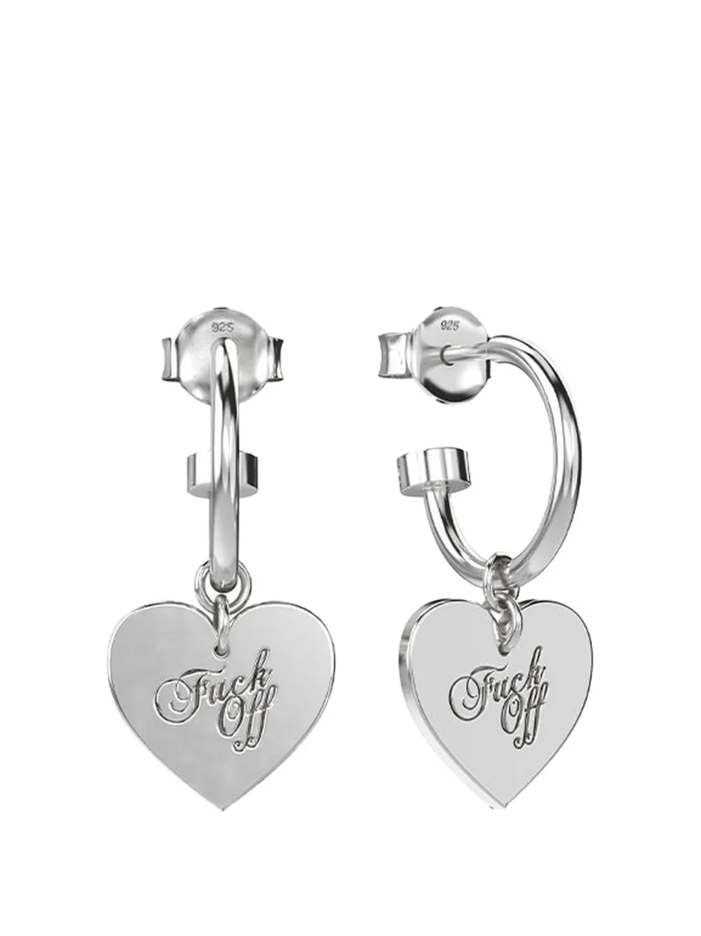 Stolen Girlfriends Club Warm Welcome Heart Sleepers hoop earrings - Argento