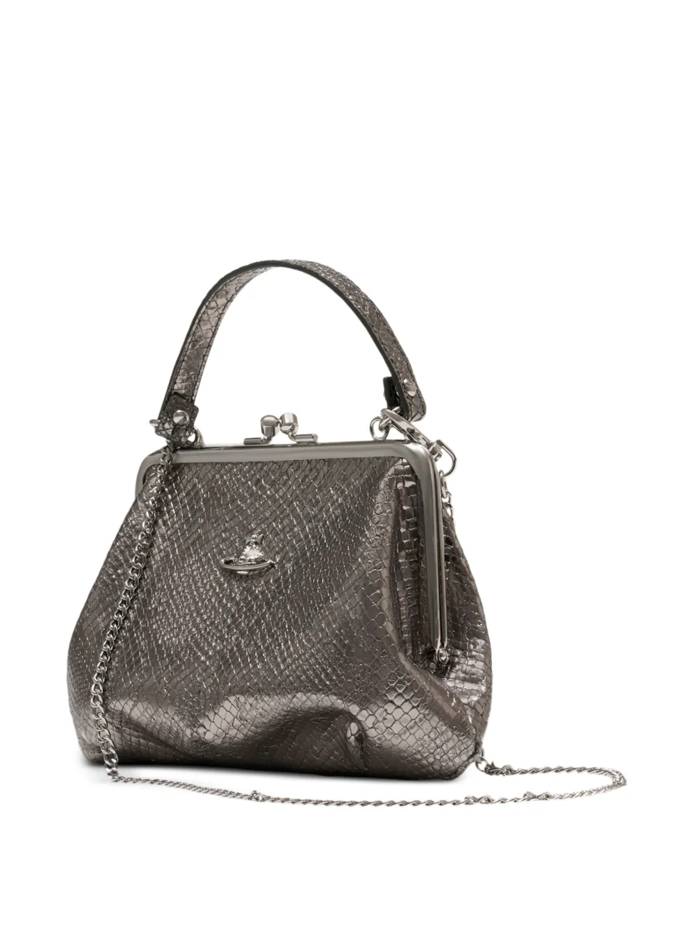 Vivienne Westwood Orb schoudertas met slangen-effect Zilver