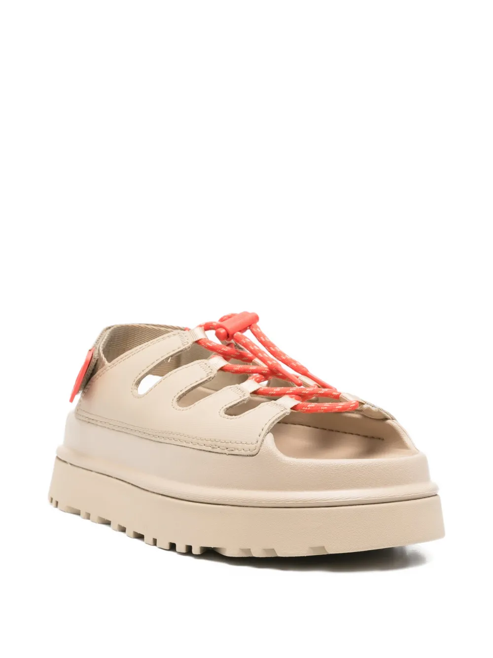 UGG Sandalen met houtje-touwtje sluiting en uitgesneden details Beige