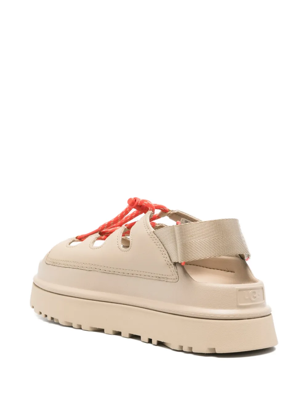 UGG Sandalen met houtje-touwtje sluiting en uitgesneden details Beige
