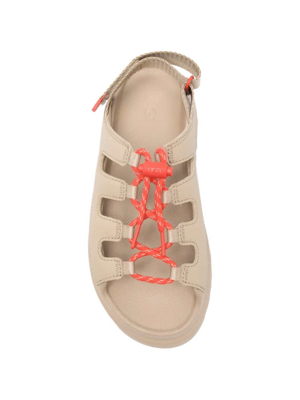 UGG Sandalen met houtje-touwtje sluiting en uitgesneden details Beige