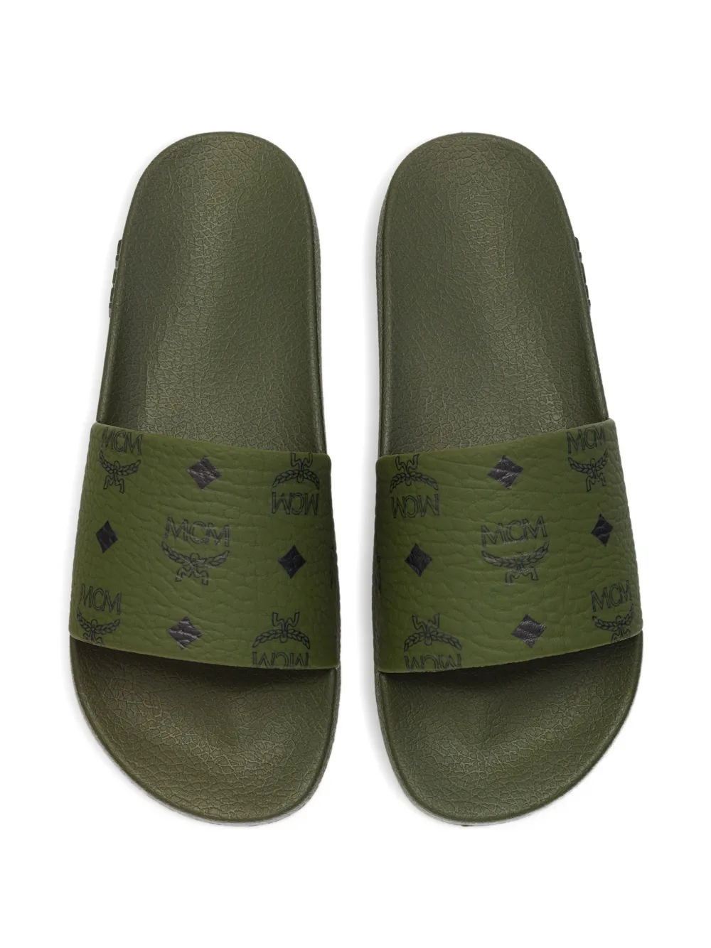 MCM Slippers met monogram Groen