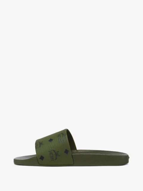 MCM monogram-print slides