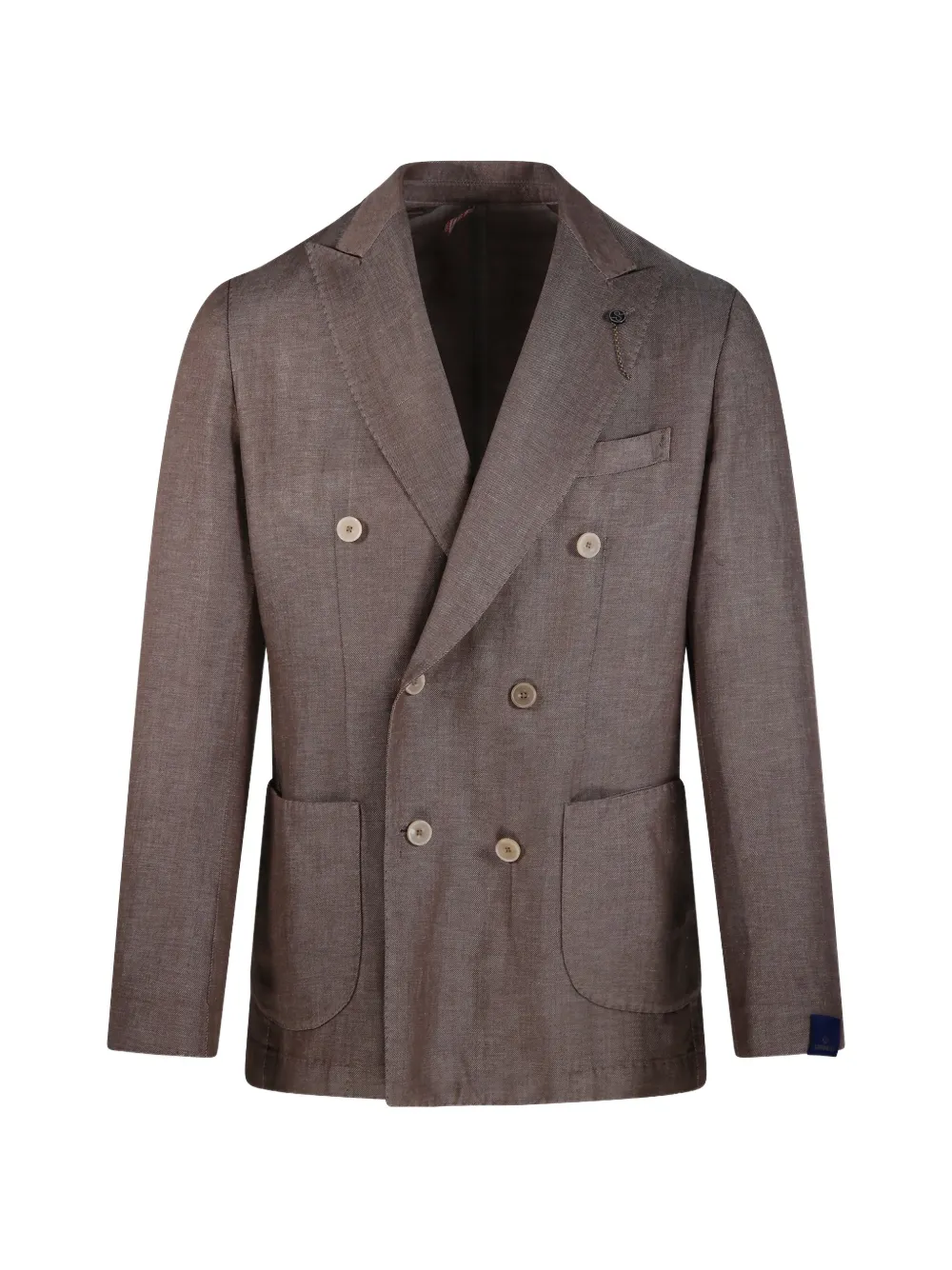 Santaniello double-breasted peak-lapels blazer - Marrone