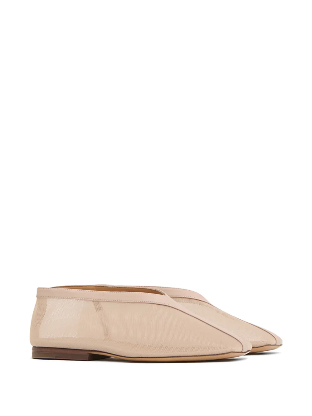 Mansur Gavriel Contorno Square V ballerina's Beige