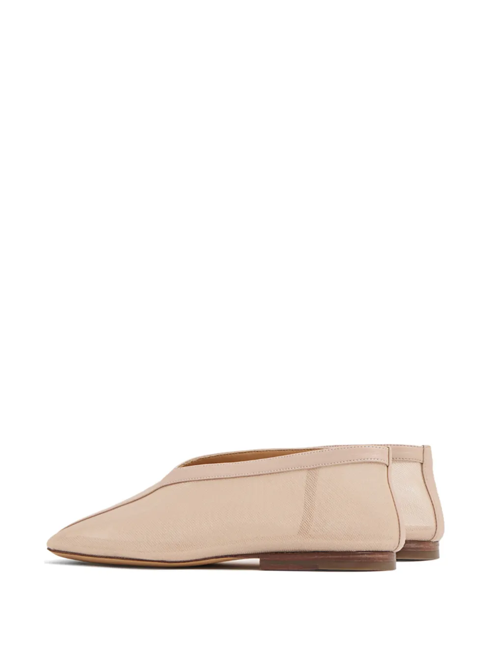 Mansur Gavriel Contorno Square V ballerina's Beige