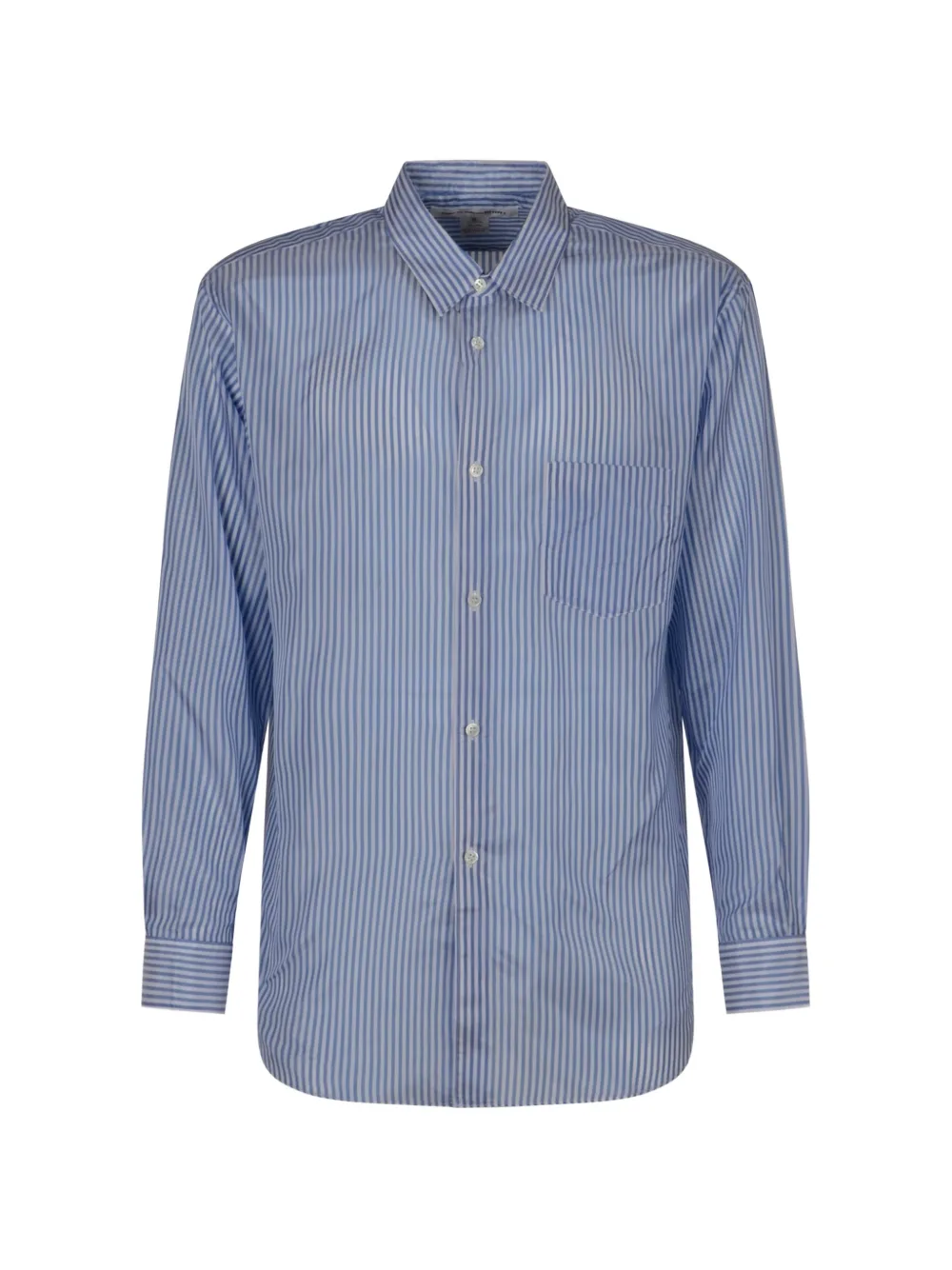 Comme Des Garçons vertical-stripe chest-pocket shirt - Blu