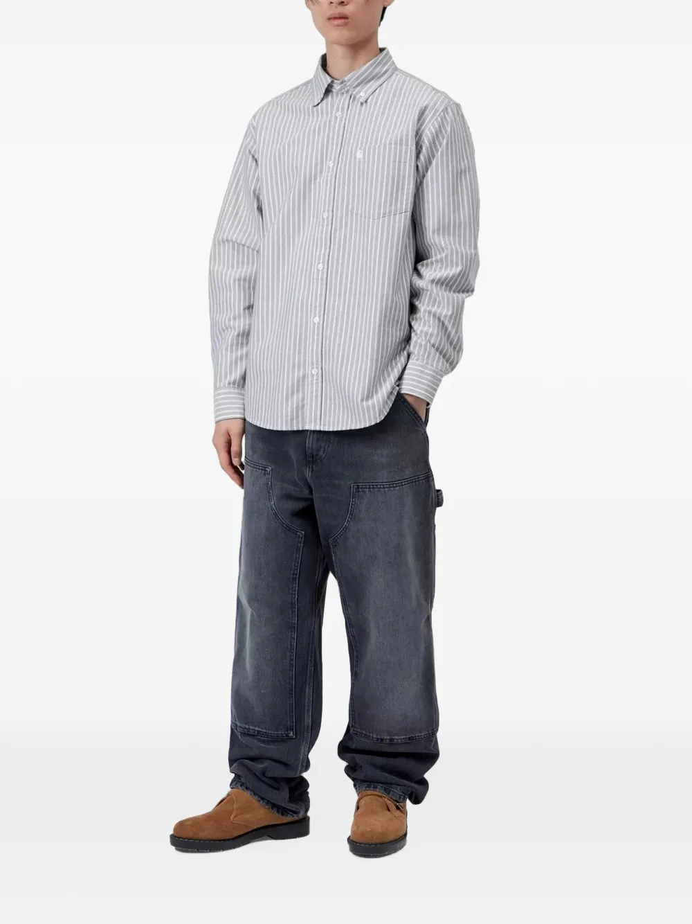 Carhartt WIP Kanan gestreept overhemd Zwart