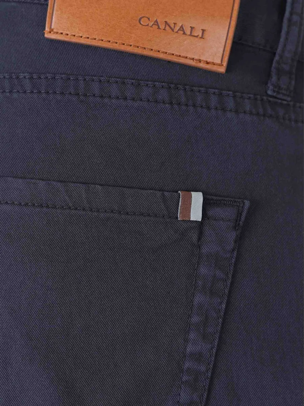 Canali Jeans met logopatch en vijf zakken Blauw