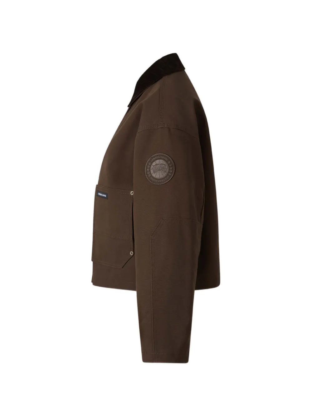 Canada Goose Jack met logopatch en ribfluwelen kraag Bruin