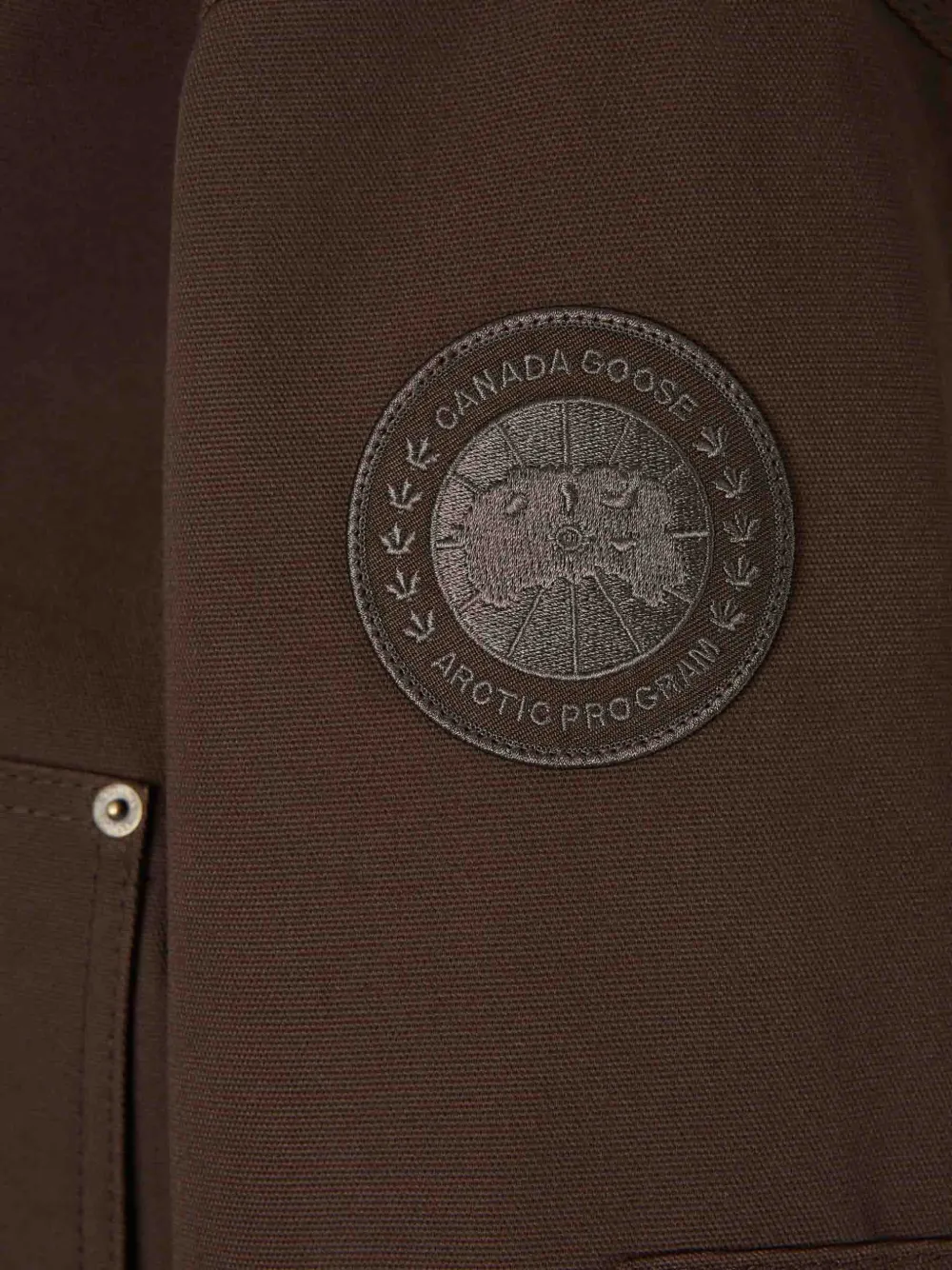 Canada Goose Jack met logopatch en ribfluwelen kraag Bruin