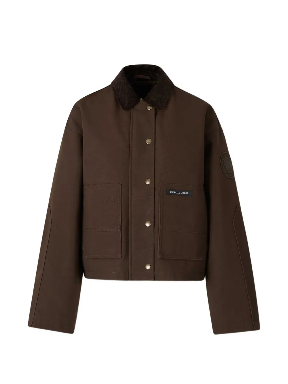 Canada Goose corduroy-collar logo-patch jacket - Marrone