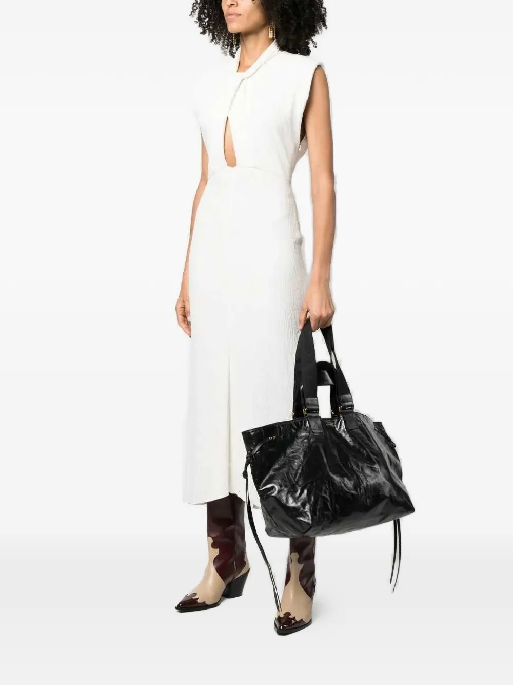 ISABEL MARANT large Wardy wrinkled-effect tote bag - Black