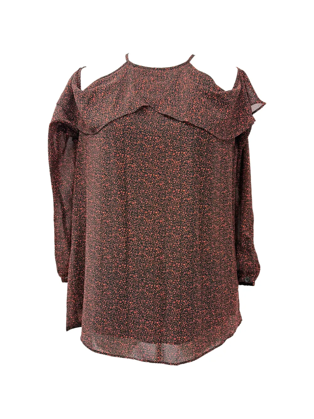 Michael Kors Vintage Ruffled paisley-print top - Nero