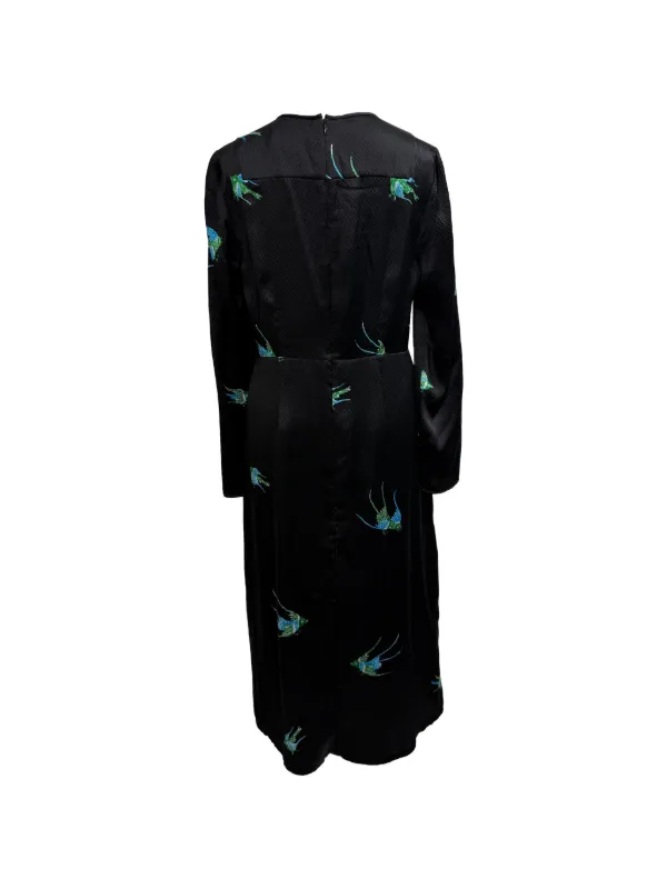 Diane Von Furstenberg Vintage Bird-print Dress | Black | FARFETCH AO