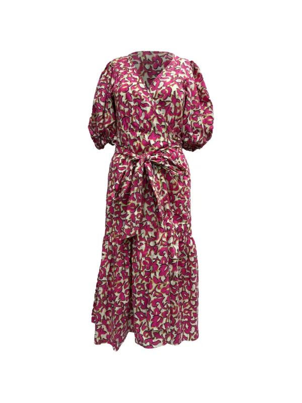 Diane Von Furstenberg Elektra Printed Wrap Dress - Pink Diane Von Furstenberg Elektra Printed Wrap Dress - Pink