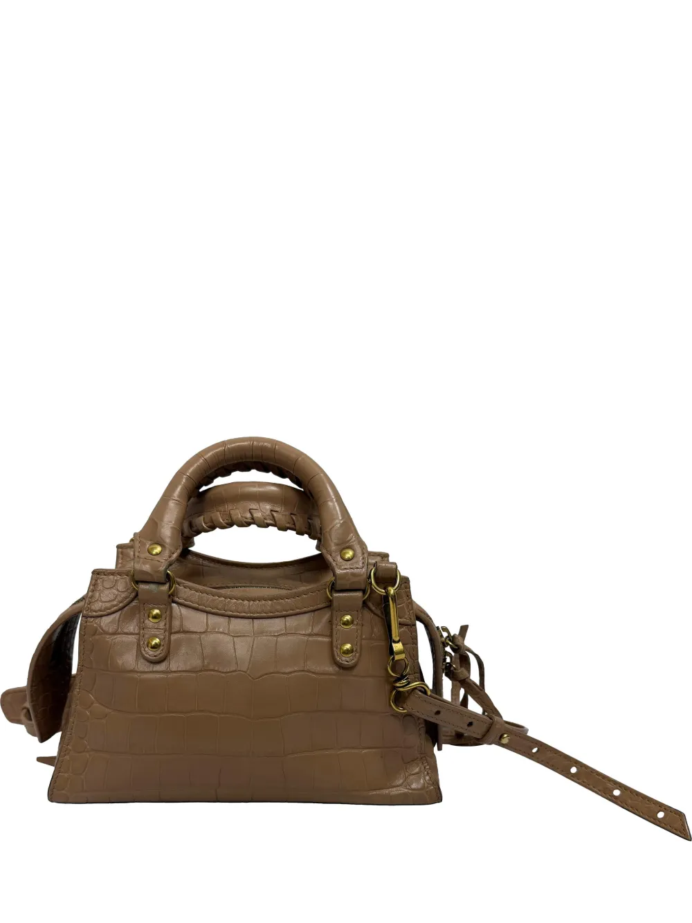 Balenciaga Pre-Owned Neo Classic City croc-effect handbag - Toni neutri