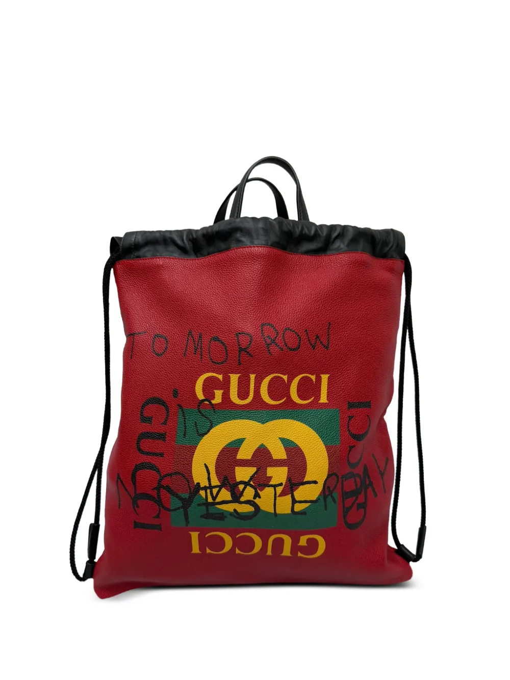 Gucci Pre-Owned Web logo-print drawstring backpack - Rot