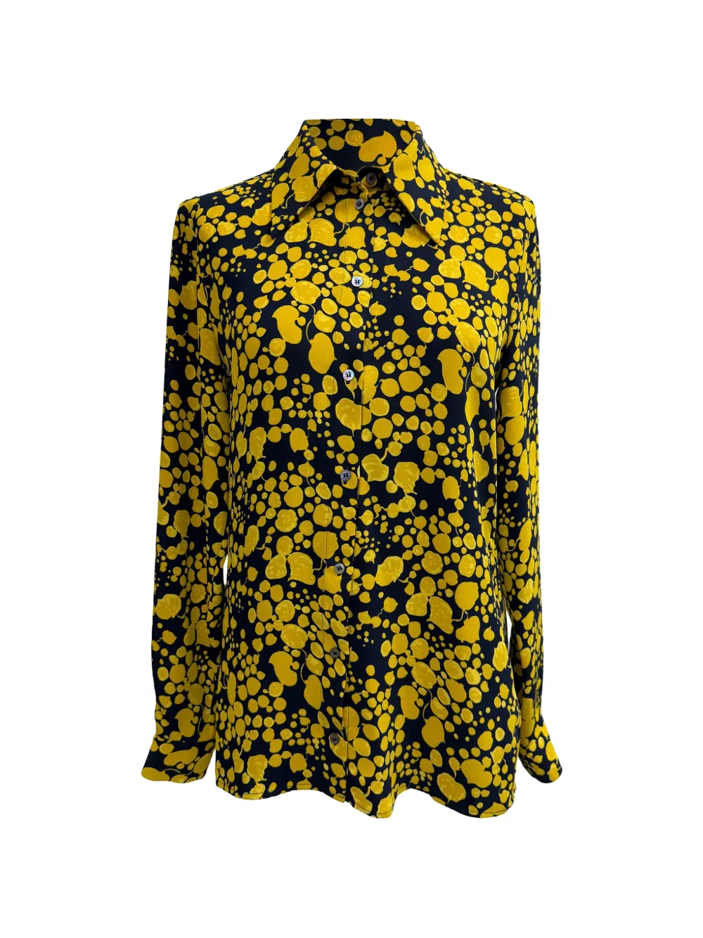Pre-owned Victoria Beckham Printed Crepe Shirt In Yellow
