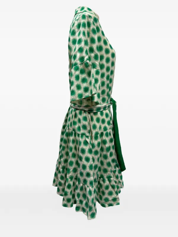 ganni green polka dot dress Diane Von Furstenberg Vintage Beata Gathered Shirt | Neutrals less-360-launched-days