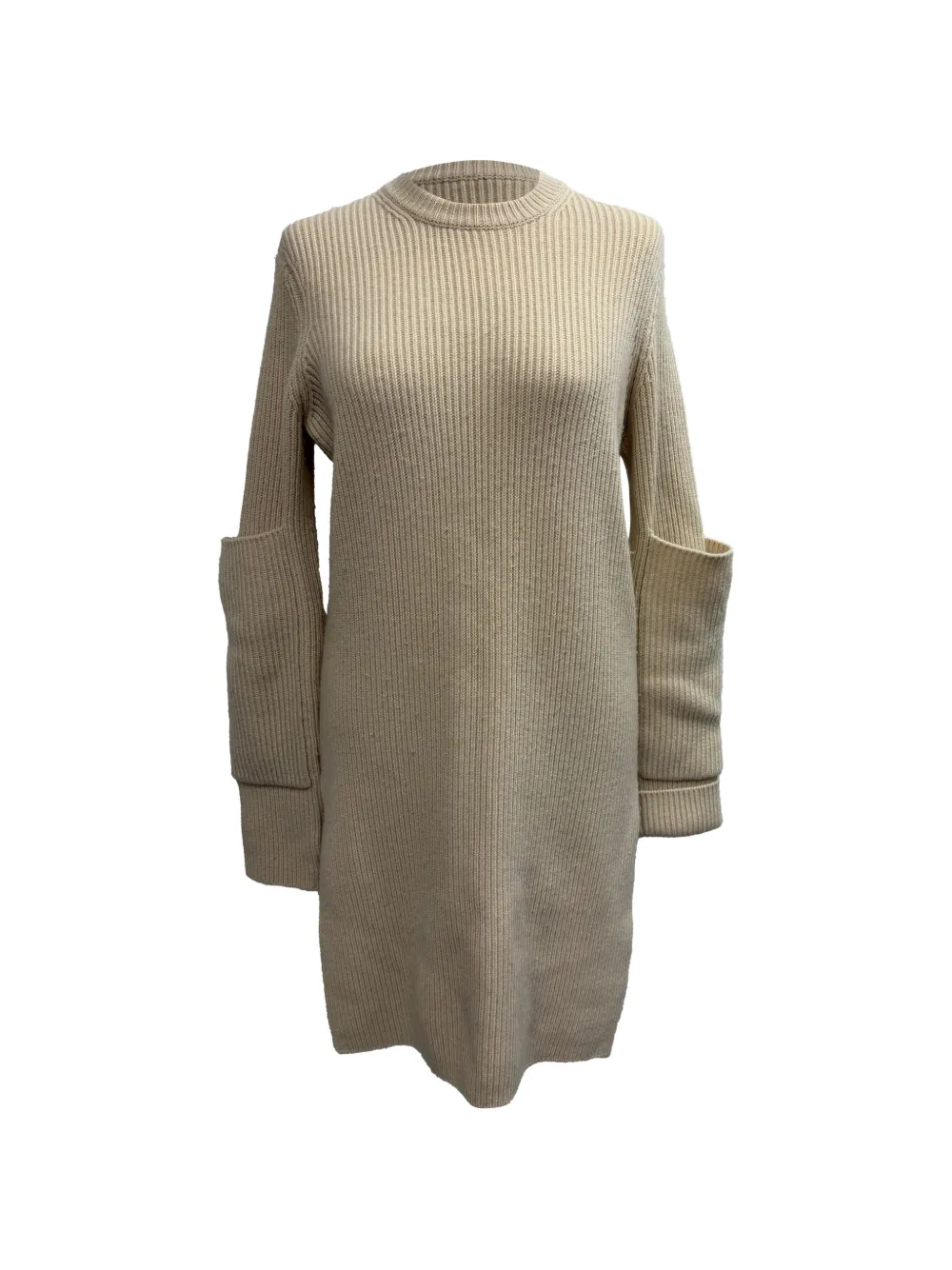 JOSEPH Ribbed-knit side-slit sweater dress - Nude