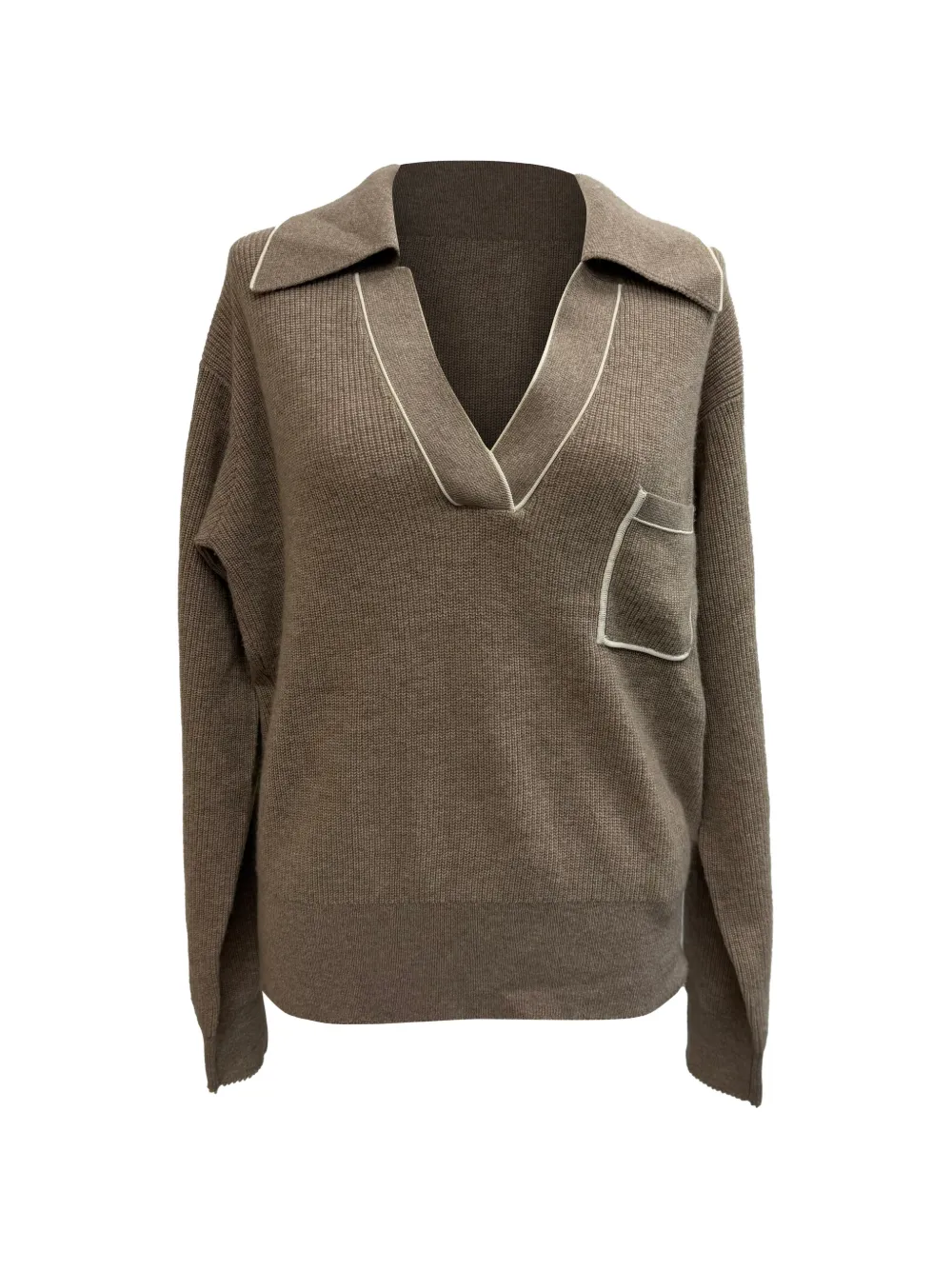 SANDRO Knitted collared sweater - Toni neutri