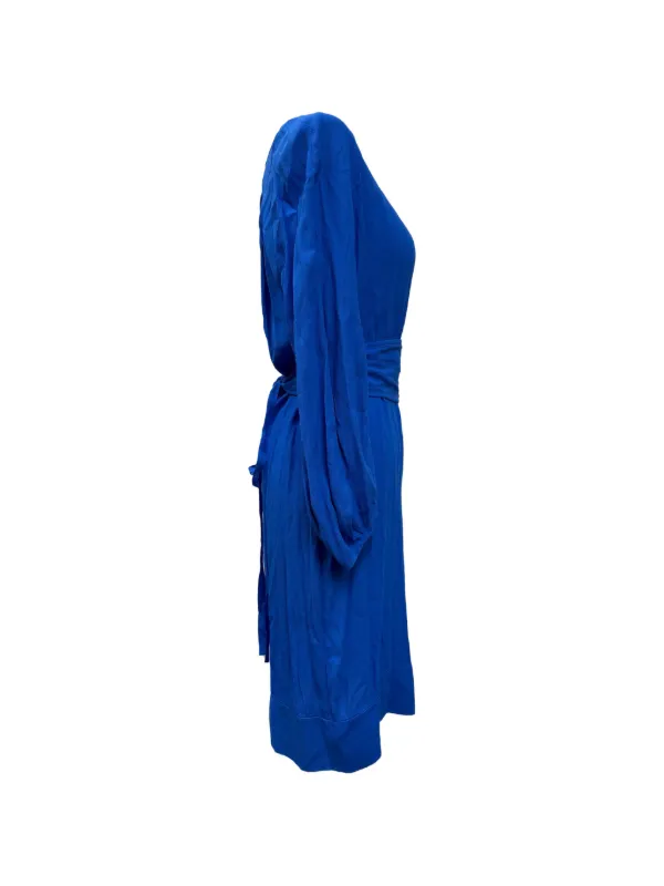 diane von furstenberg blue silk dress Diane Von Furstenberg Asymmetric silk dress
