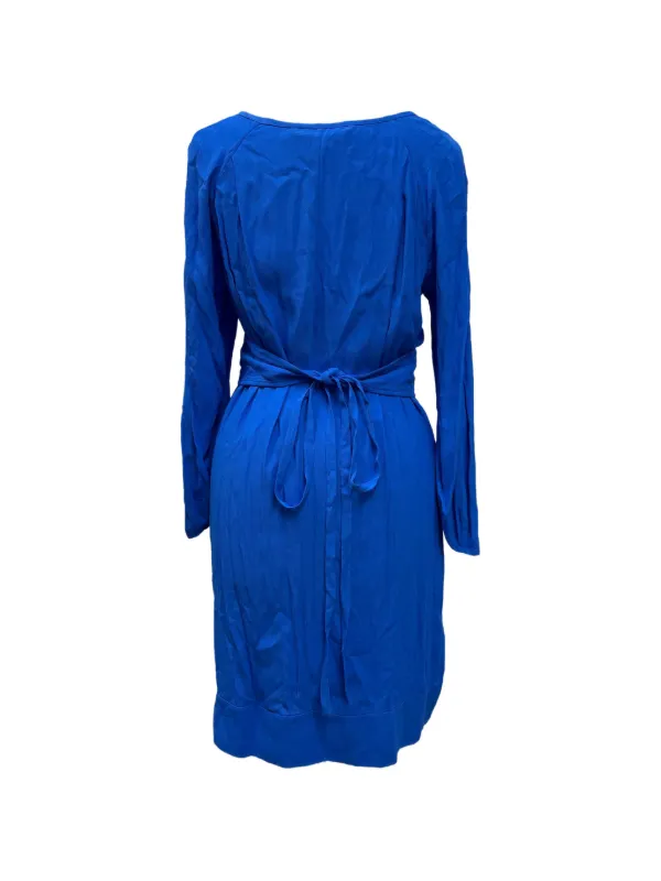 diane von furstenberg blue silk dress Diane Von Furstenberg Vintage Tie-waist Silk Dress | Blue