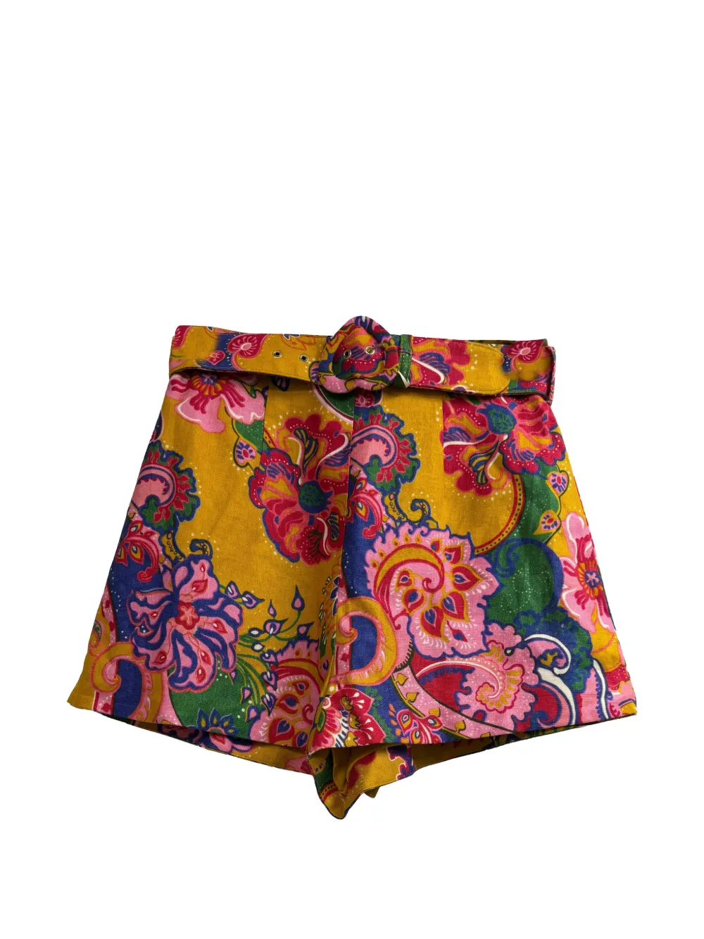 ZIMMERMANN Lovestruck belted shorts - Yellow