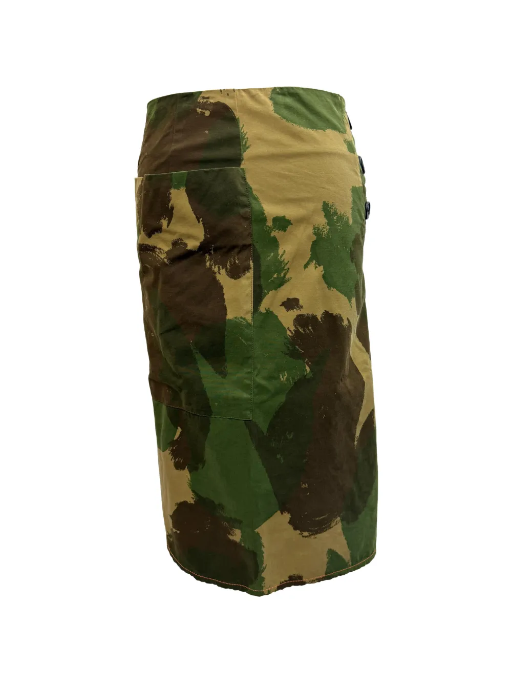 Victoria Beckham camouflage-print midi skirt - Verde